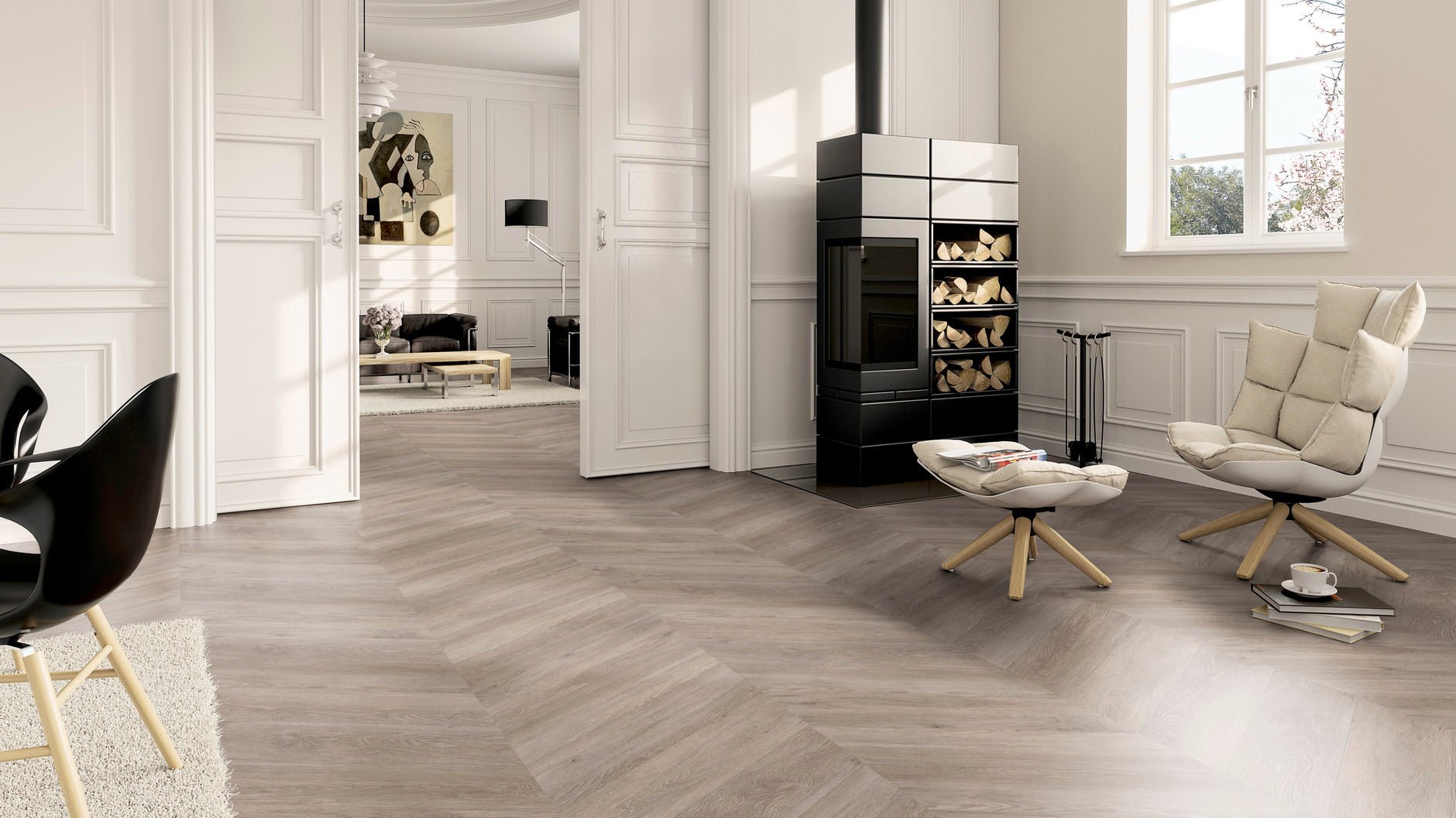 LVT Vinilinės grindys PERFORM Oak Oslo Chevron - Vinilines - grindys.lt