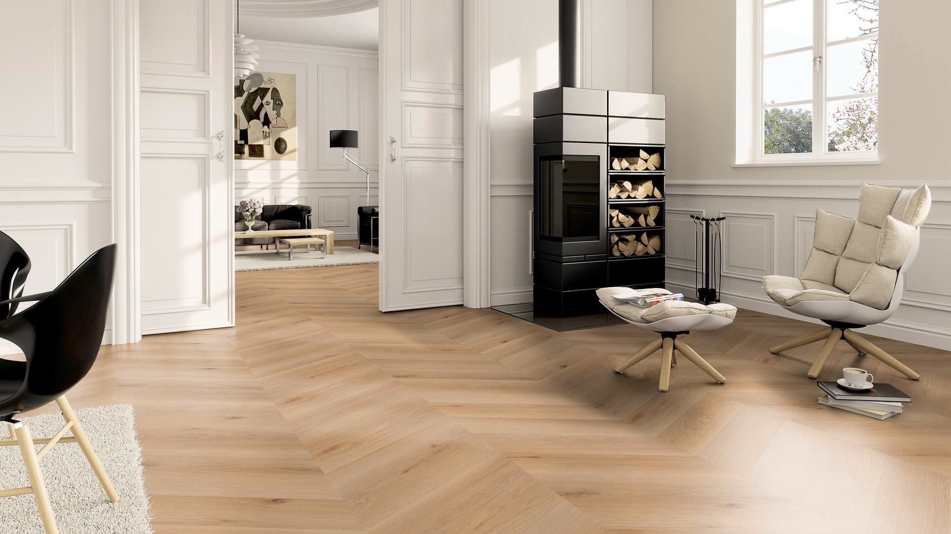 LVT Vinilinės grindys PERFORM Oak Rotterdam Chevron - Vinilines - grindys.lt