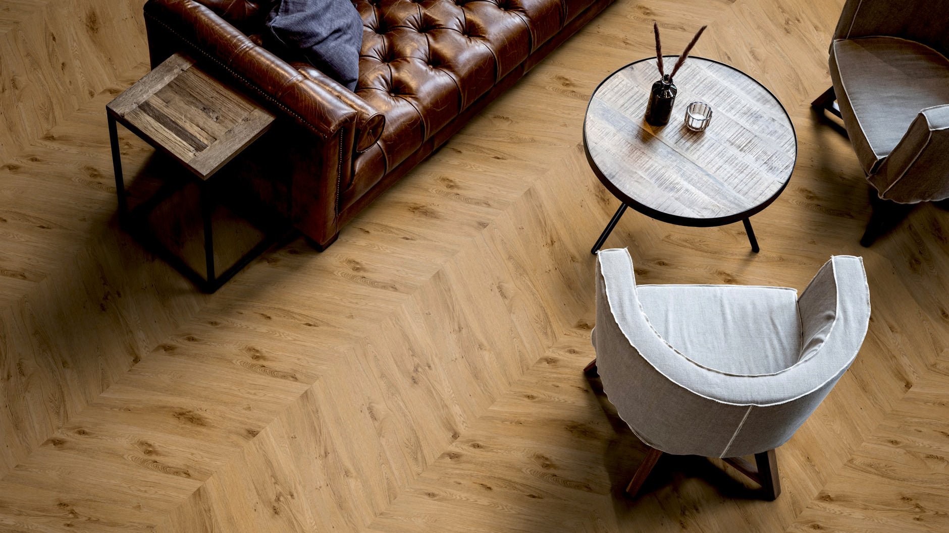 LVT Vinilinės grindys PERFORM Oak York Chevron - Vinilines - grindys.lt