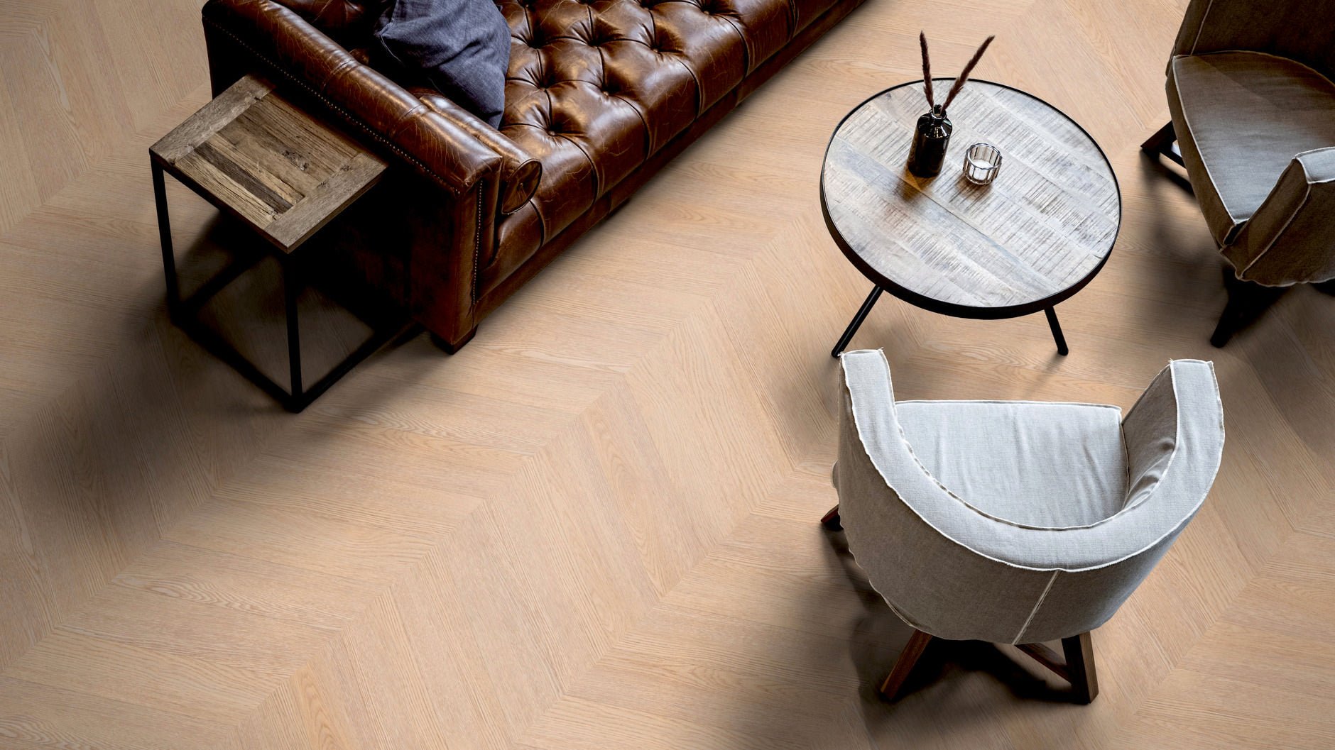 LVT Vinilinės grindys PRO Oak Berlin Chevron - Vinilines - grindys.lt