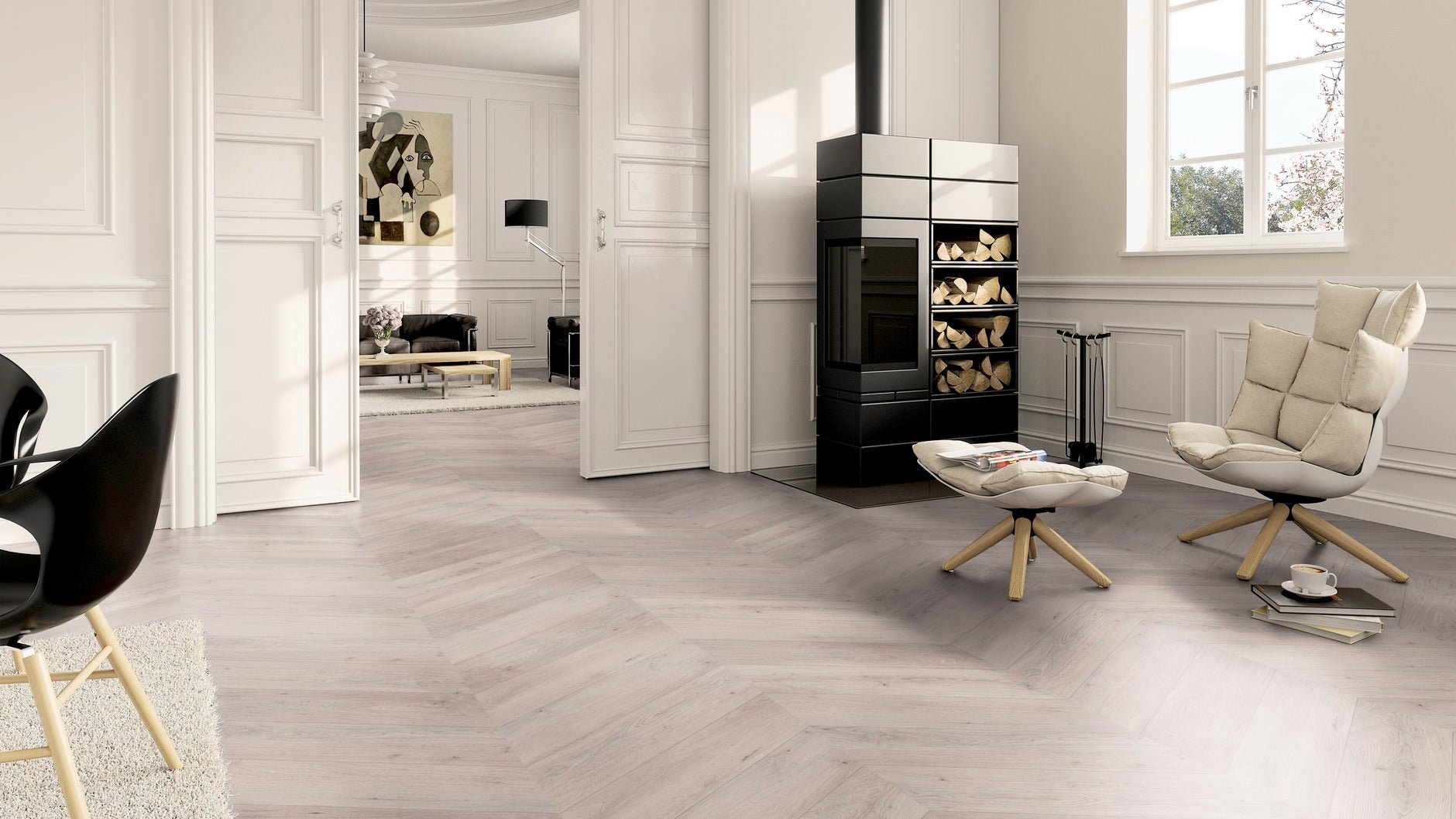 LVT Vinilinės grindys PRO Oak Helsinki Chevron - Vinilines - grindys.lt