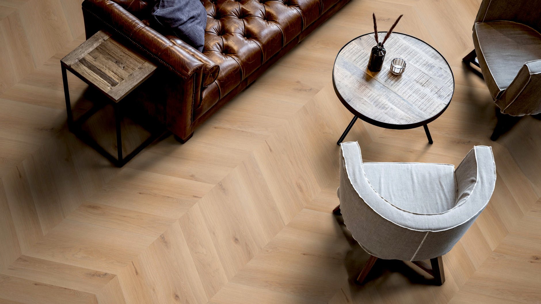 LVT Vinilinės grindys PRO Oak Rotterdam Chevron - Vinilines - grindys.lt