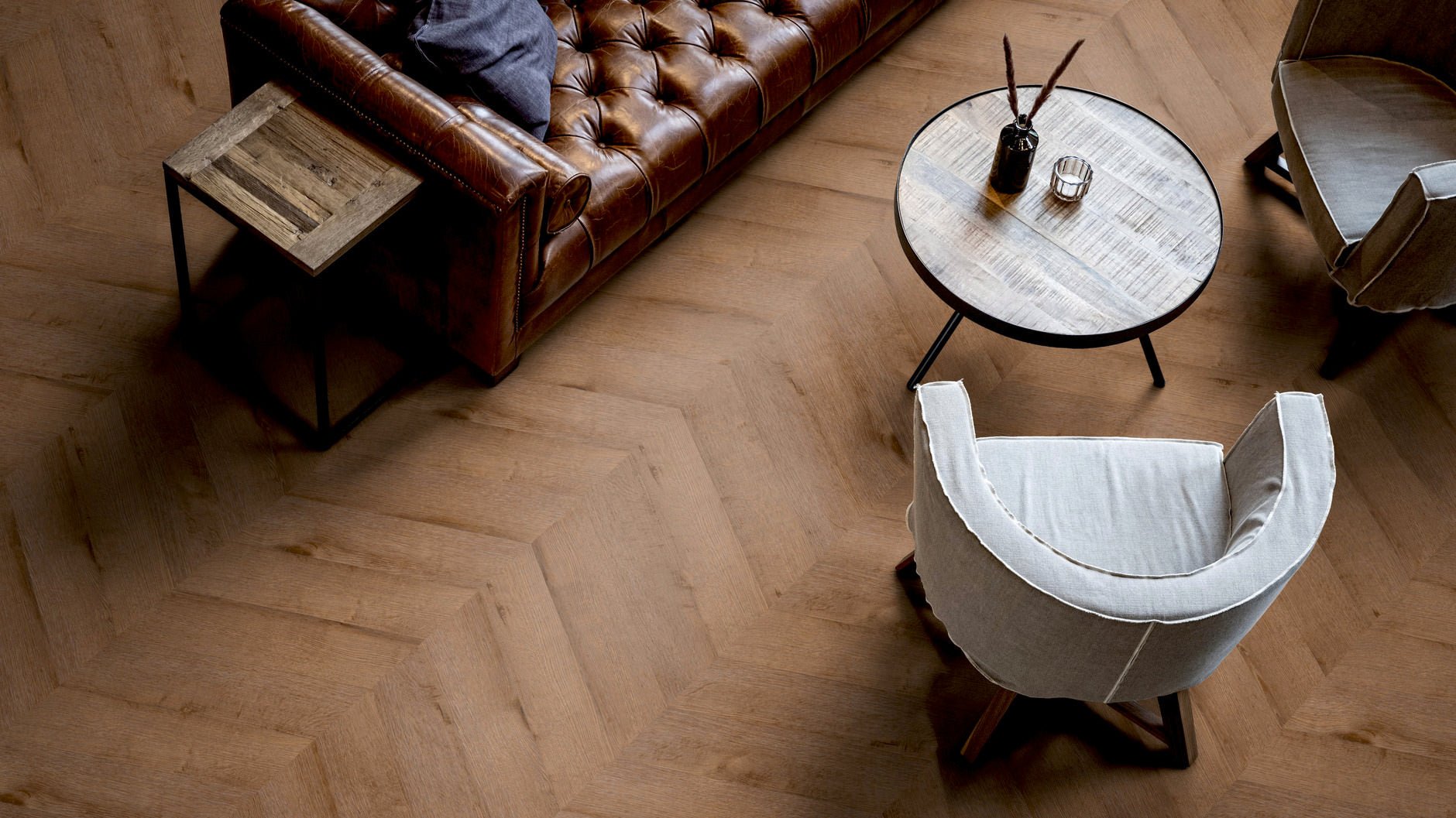 LVT Vinilinės grindys PRO Oak Washington Chevron - Vinilines - grindys.lt